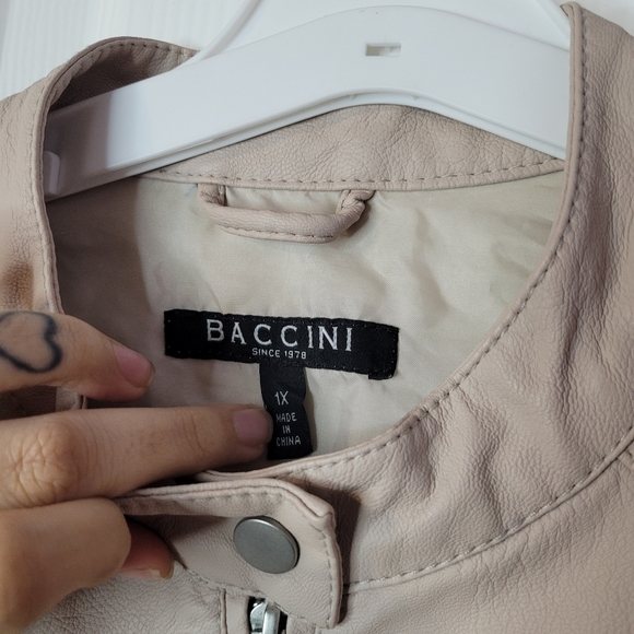 BACCINI 1XL Creame Faux Leather Jacket - Picture 6 of 7